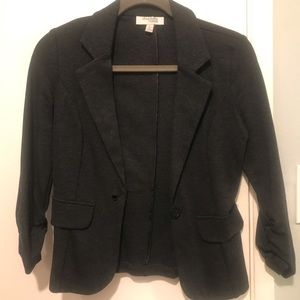 Charcoal Gray One Button Blazer
